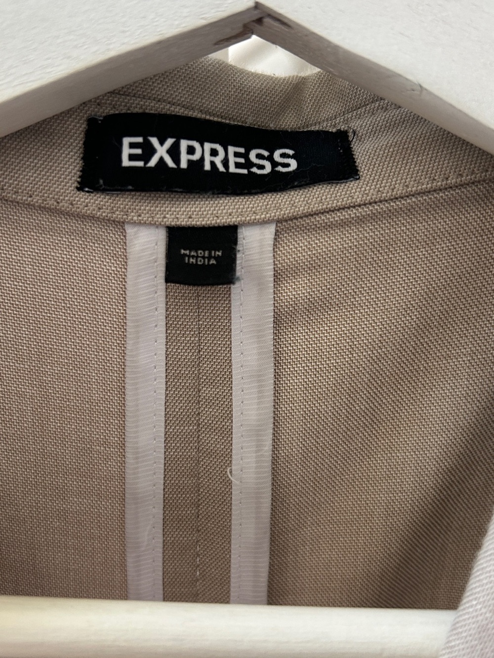 Express Men’s Beige Slim Fit Cotton Linen Lyocell Blazer 36S - Picture 3 of 16